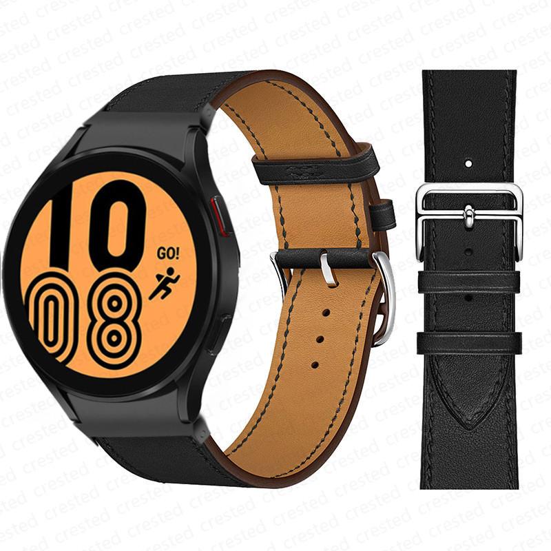 20mm Band For Samsung Galaxy Watch 6 4 classic/5 Pro 44mm 40mm 47mm 43mm 45 No Gaps Leather Bracelet Correa Galaxy Watch 6 Strap