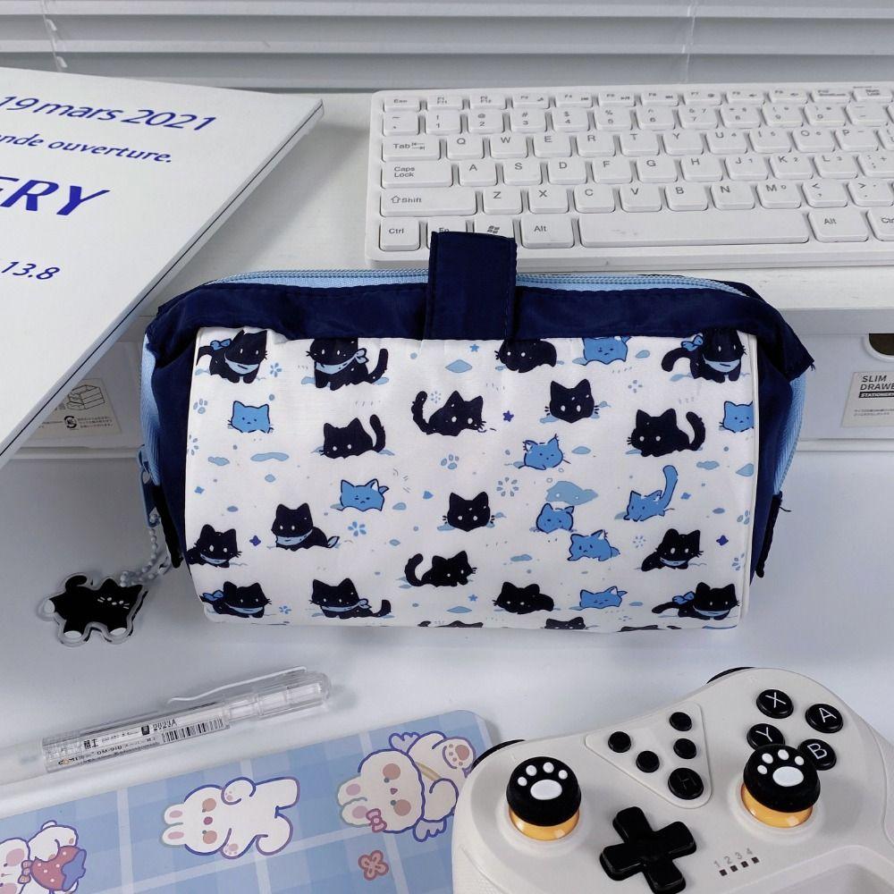 Canvas Pencil Case Large Capacity Pen Box Cartoon Stationery Bag  Gift