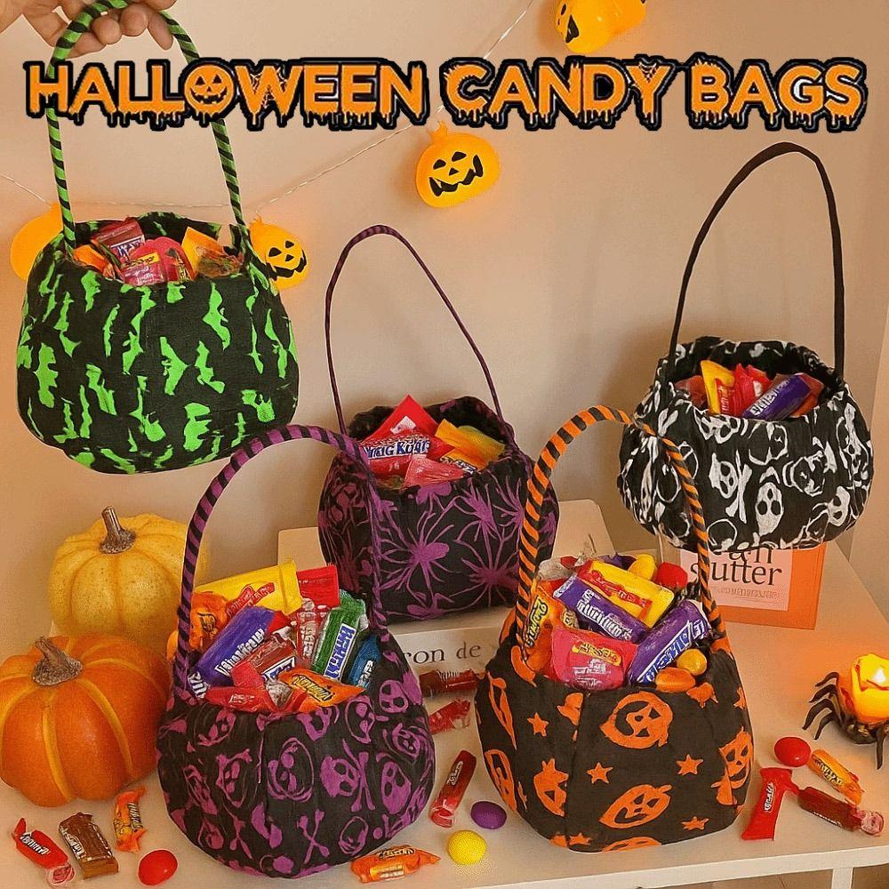 Gifts Pouch Halloween Candy Bag Cloth Stuffed Cotton Tote Bags Kawaii Pumpkin Candy Bucket Gift