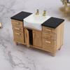 1:12 деревянных шкафов для умывальника с керамической раковиной, миниатюрная мебель, игрушки для кукольного домика, украшение для ванной комнаты и кухни