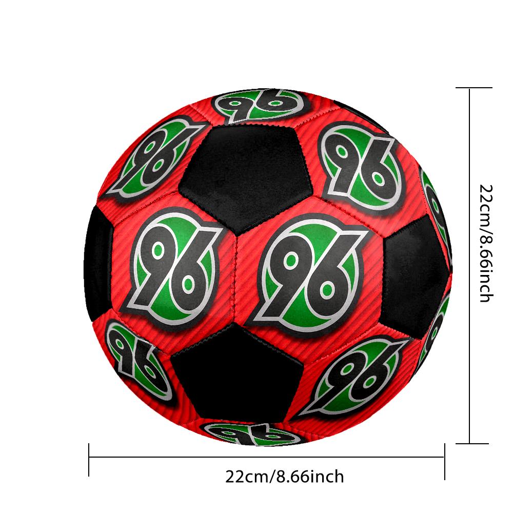 Hannover 96 Indoor Soccer Ball Colorful Machine Stitched PVC Size 5 Team Training Competition Ready Durable High-Bounce Cool Sports Gift