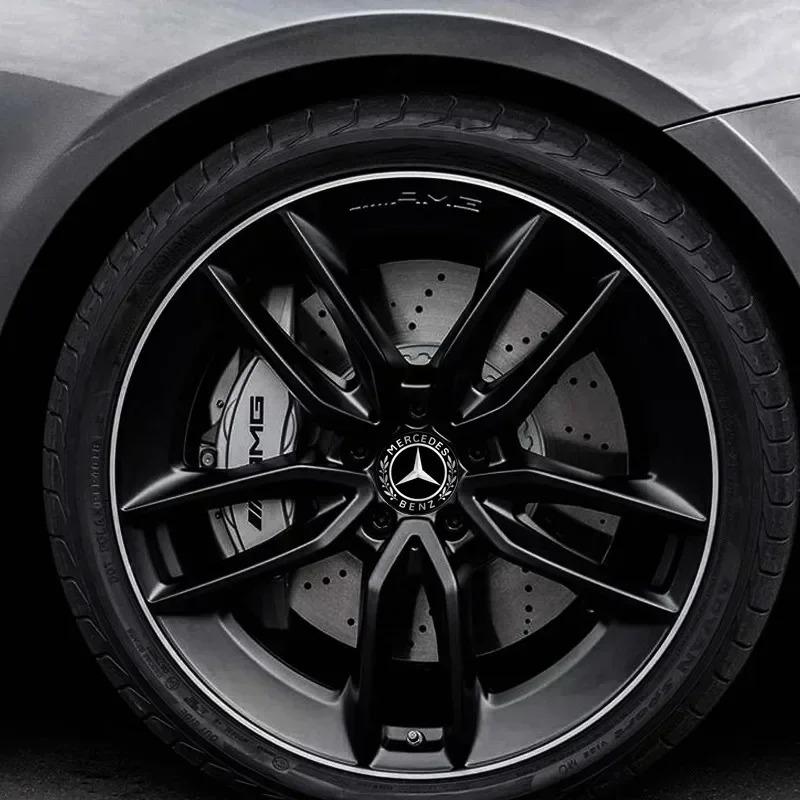 CQN1 4PCS 56mm 65mm Car Wheel Center Hub Emblem Sticker for MERCEDES BENZ W203 W204 W205 W209 W210 W211 W212 W176 W166 W163 W221