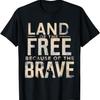 Земля Свободных Благодаря Храбрым Патриотичным Солдатам Крутая Футболка