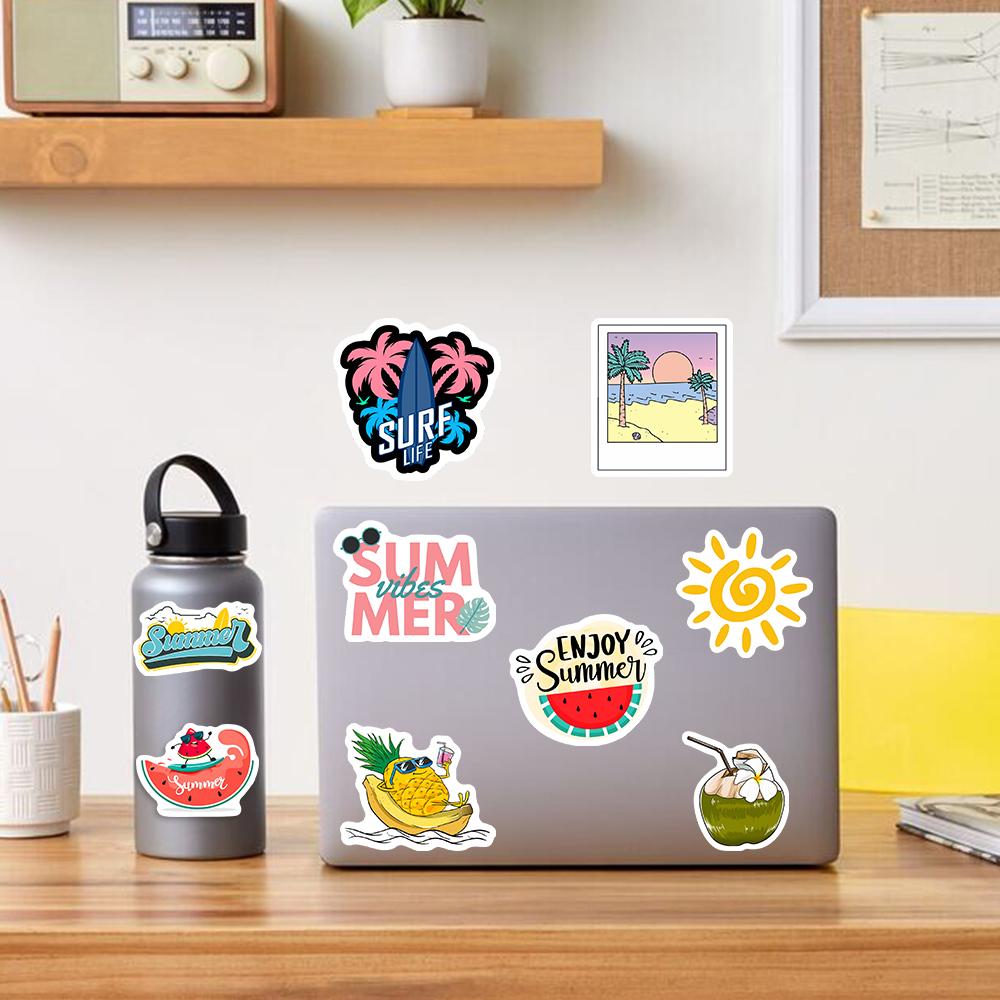 Летние наклейки Пляж Серфинг DIY Детская игрушка Подарок для телефонов Ноутбуков Бутылок Машин Багажа Декоративные Граффити Водонепроницаемая наклейка