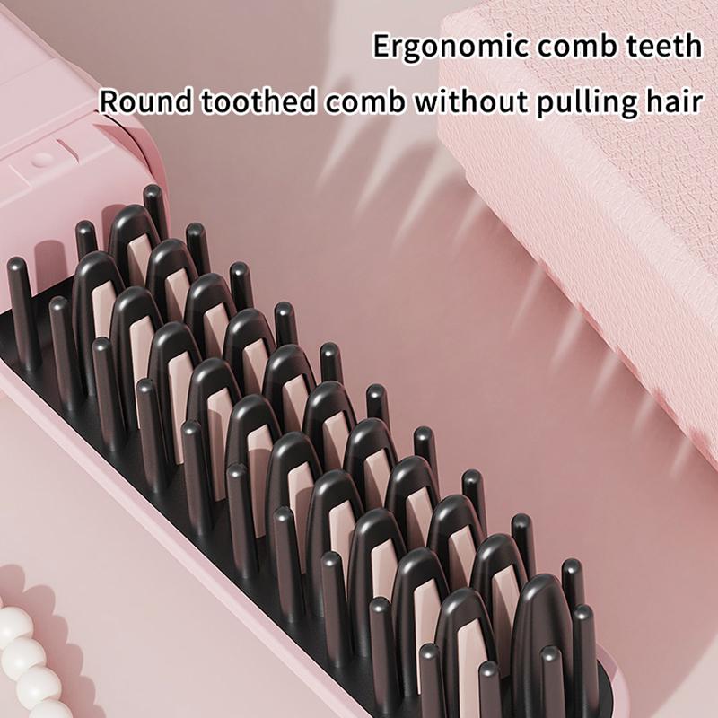 Mini Portable Hair Straightening Comb Dual Use Straight Curling Anti Frizz Great Birthday Gift for Women Girls Hair Care Lover