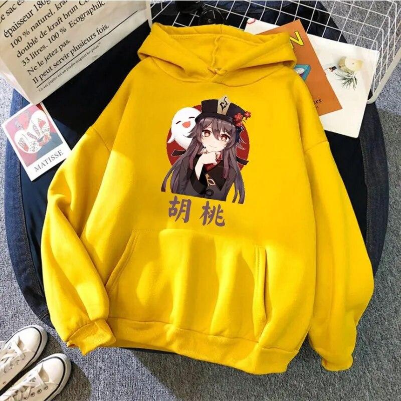 Новинка Genshin Impact Hu Tao Kawaii, толстовка унисекс, женские уличные толстовки, спортивные костюмы большого размера, одежда для девочек