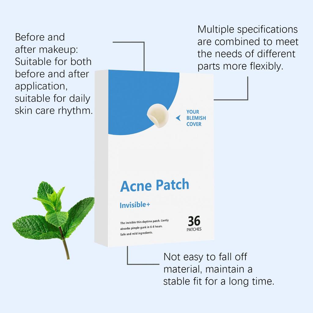 Traceless Acne Patch Lightweight Skin Friendly Acne Patch Absorb Pus Anti-Acne Concealer Transparent Round Hydrocolloid Hypoallergenic Acne
