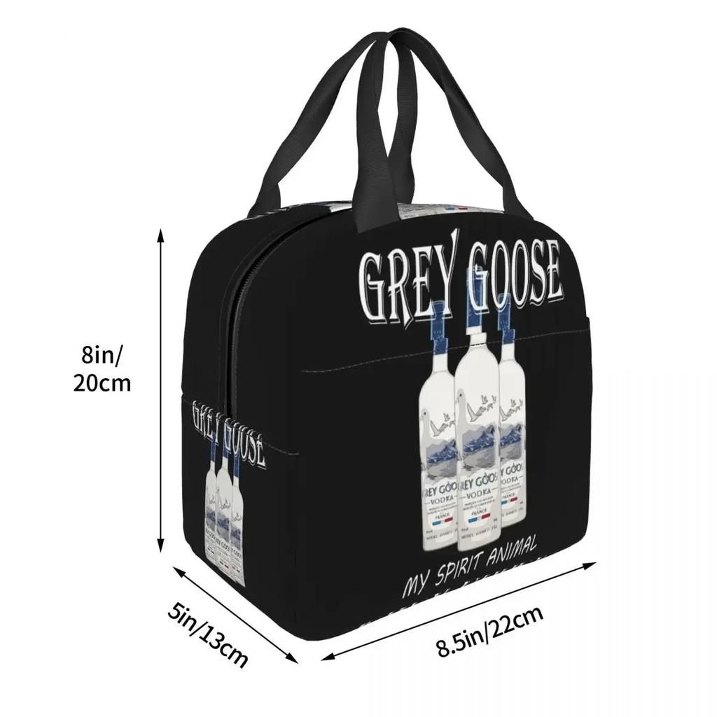 Grey Goose My Spirit Animal Vodka Funny Insulated Lunch Bag for Women Office Cooler Thermal Food Box Tote Lunch Boxes Container