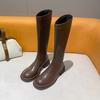 Зимние мягкие кожаные женские сапоги до колена, модные рыцарские длинные сапоги, дизайнерские сапоги на квадратном каблуке Botas De Mujer