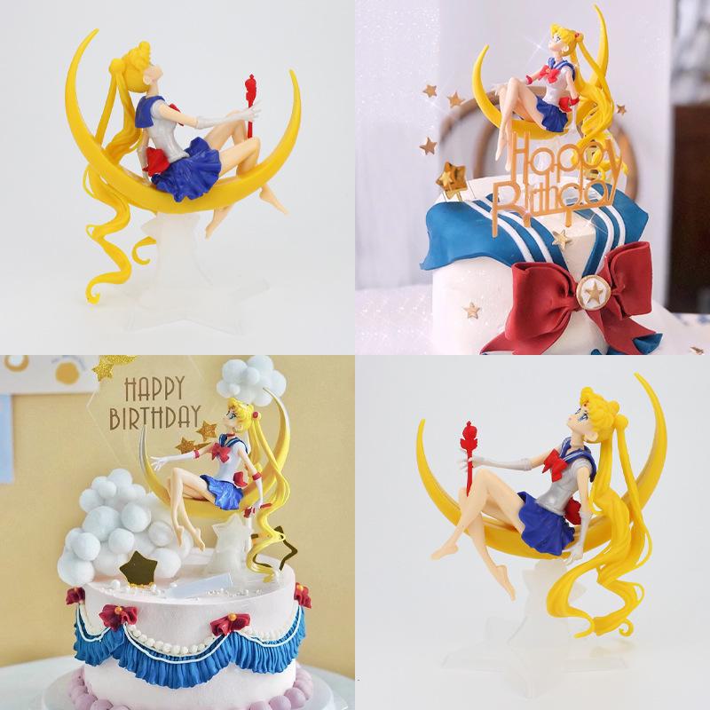 Handmade Sailor Moon Cake Topper for Birthday Party Decor