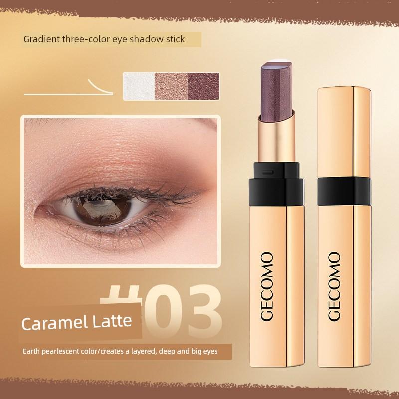 Instant Makeup~ Gradient Three-Color Eyeshadow Stick with Pearlescent Shine, Non-Fading, Long-Lasting Color, Easy-To-Use Eyeshadow Makeup for Women