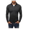 Men's Casual Zipper High Neck Pullover Long Sleeve Fashionable Casual Solid Color Knitted Sweatshirt