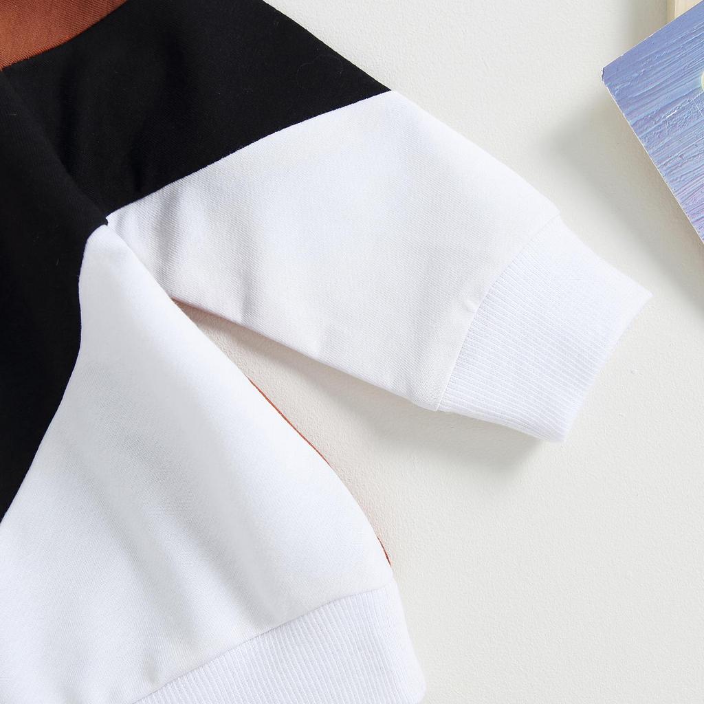 Повседневные штаны для мальчиков 0-3 лет, комплекты из 2 шт., топы контрастного цвета с длинными рукавами, комплекты штанов на шнурке