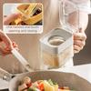 Seasoning Box with Spoon Handle Dustproof Lid Clear Multifunctional Countertop Spice Condiment Salt Sugar Glass Storage Jar Container Kitchen Supplies