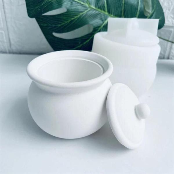 1 Набор Круглая банка силиконовая форма с крышкой для смолы эпоксидной/гипса/цемента бетона DIY AVE