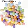 50/100Pcs Speckled Foam Easter Eggs Colorful Painted Bird Eggs  Easter Party Decorations