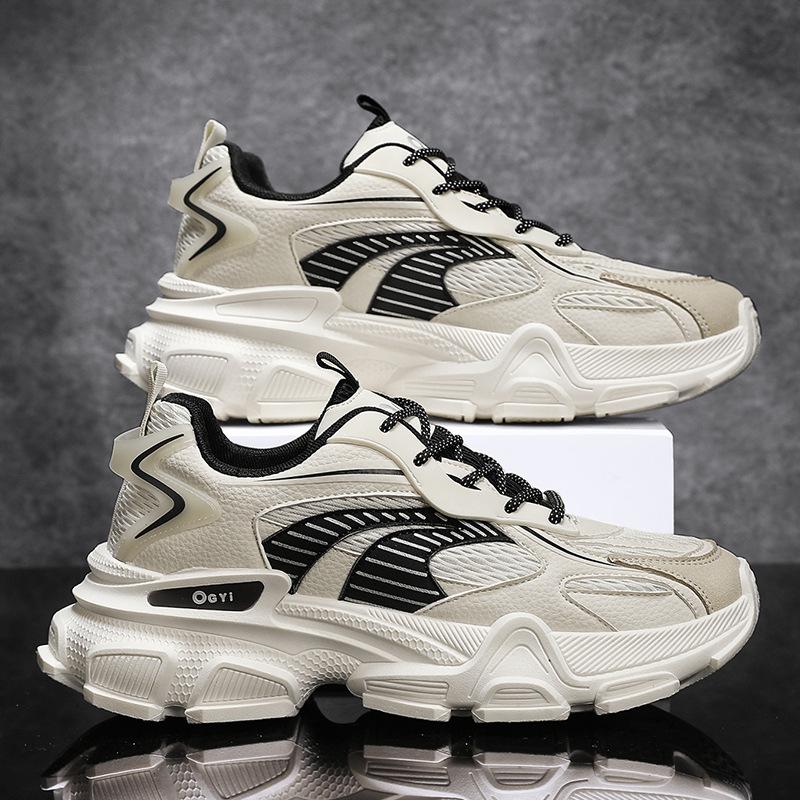 Мужская обувь весна и лето дышащая сетка кроссовки для папы платформа увеличение роста молодежная спортивная и повседневная обувь нескользящие кроссовки для бега