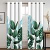 Custom European Elegant Green Leaves Luxury Curtains Tropical Leaves Pattern Window Curtains for Bedroom Living Room