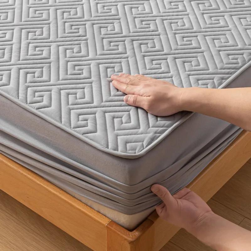 Waterproof Elastic Mattress Cover Bed Sheets Pad Protector Bed Cover Soft Queen King Waterproof Fitted Sheet Anti-bacterial Pad Bedcover