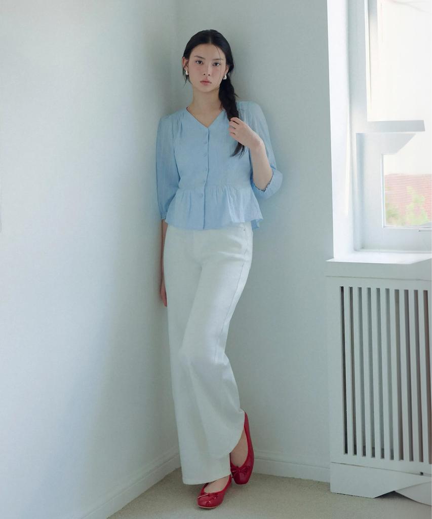 ROEM Белые Широкие Джинсовые Брюки Rmtjg26Rt1