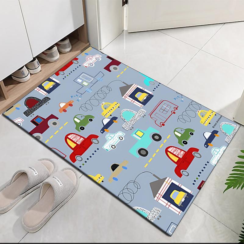 Cute cars Printed Carpet, for Office Chair Living Room Bedroom Kitchen Room Decor Gifts.