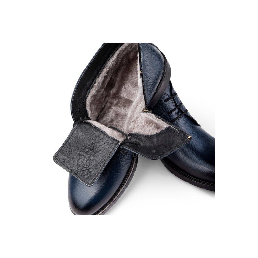 Мужские классические ботинки из натуральной кожи на резиновой подошве