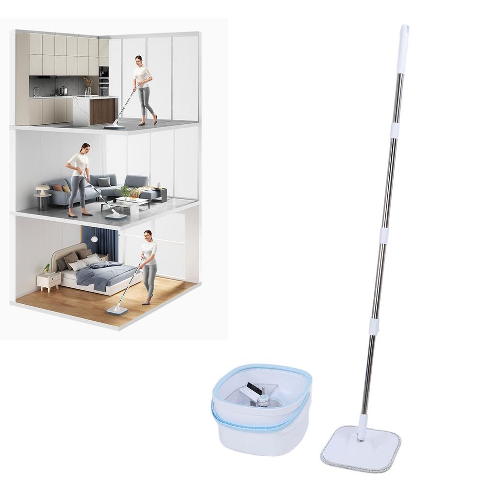 Набор швабры и ведра с системой саморазделения грязной и чистой воды, вращающаяся на 360 градусов самоотжимающаяся квадратная швабра, средство для мытья пола для дома