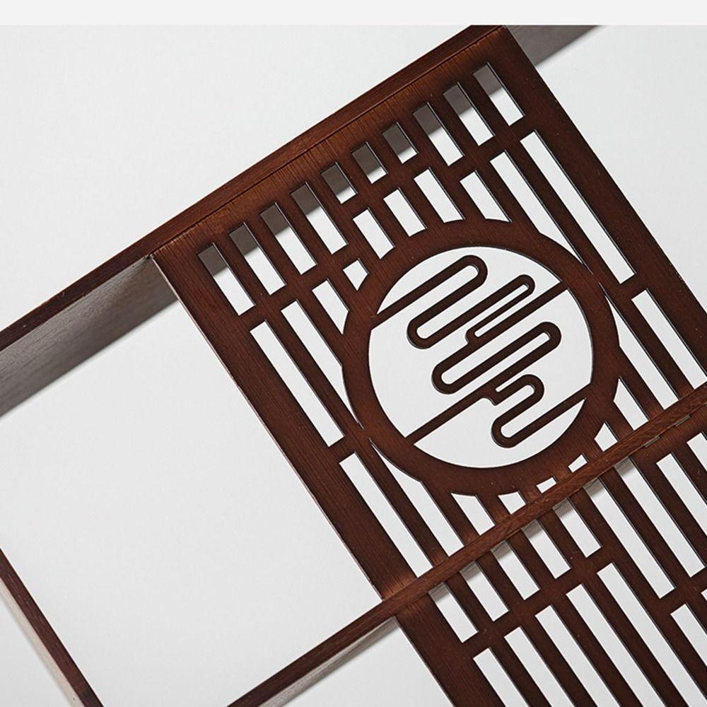 Window Lattice Chinese Walnut Display Shelf Walnut Wood Tea Organizer Living Room