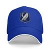 Night Owl Shield Logo Baseball Cap Black with White Trim and Blue Crest Design for Unisex and Women Casual Streetwear Hat
