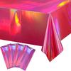 Yousheng Shiny Disposable Lasers Rectangle Tablecloth Colorful Holographic Foil Design Table Cover Party Supplies