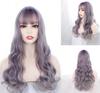 Bybrana Женщины Челка Большие волны Длинные волосы Лаванда Синтетические волосы Повседневная одежда Личность