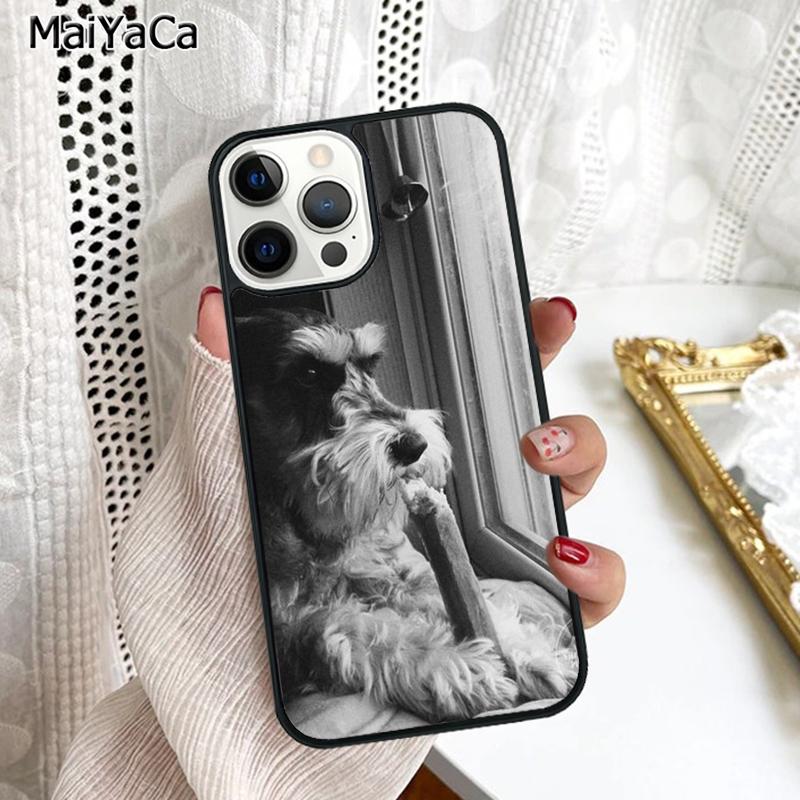 Милые собаки Шнауцер Чехол для телефона Для iPhone 17 Air 16 16e 15 plus 11 12 13 14 pro max корпус coque