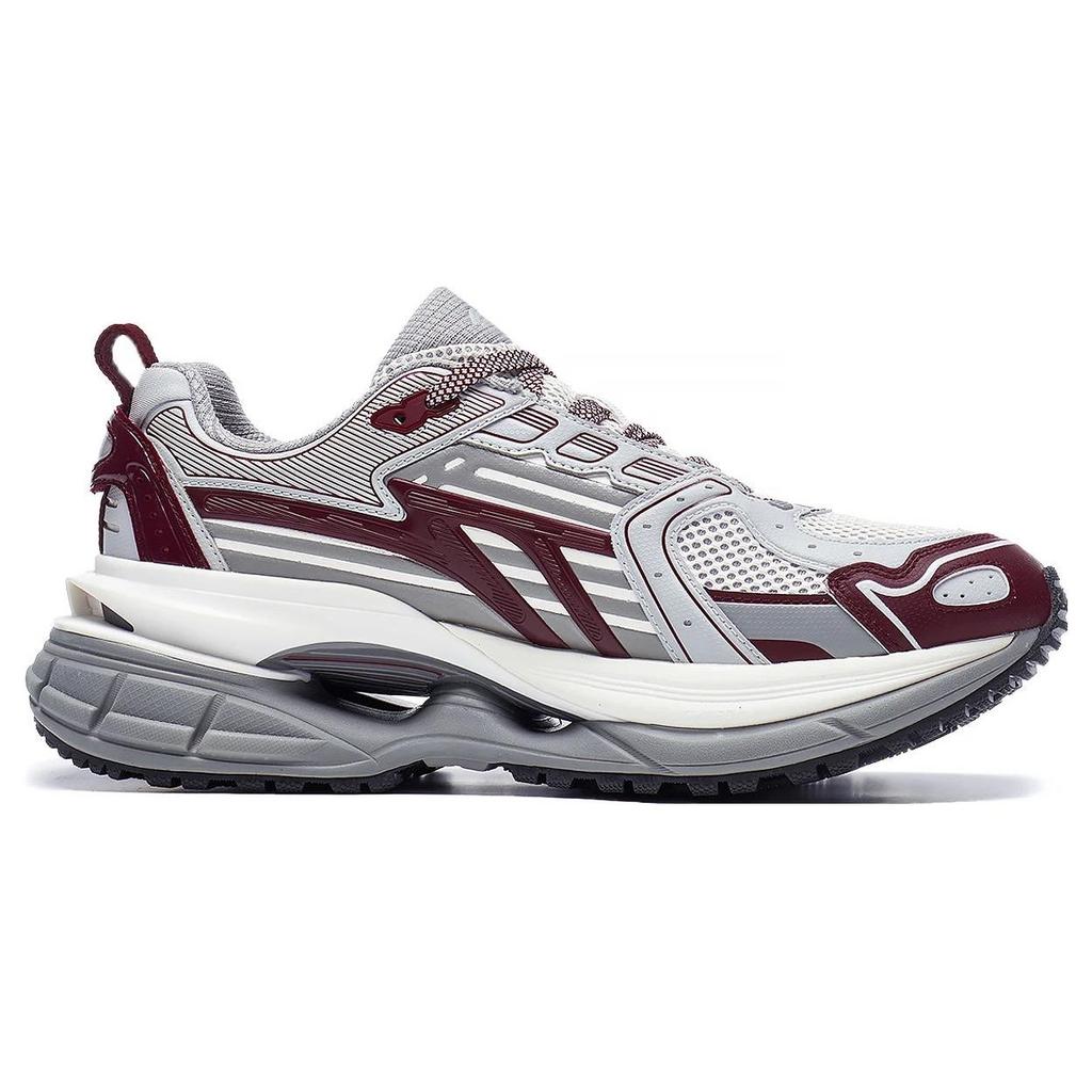 Li Ning Yixing 5 универсальные ретро-туфли для папы амортизирующие износостойкие нескользящие низкие повседневные туфли мужские кроссовки серые красные белые AGCT351-4