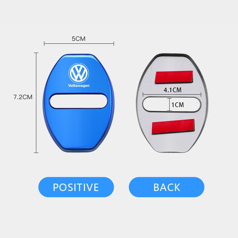 4Pcs Metal Car Door Lock Cover Protective Buckle Cover Sticker For VW Golf Polo Tiguan Touran Jetta Passat CC T5 GTI Magotan GTD zr9