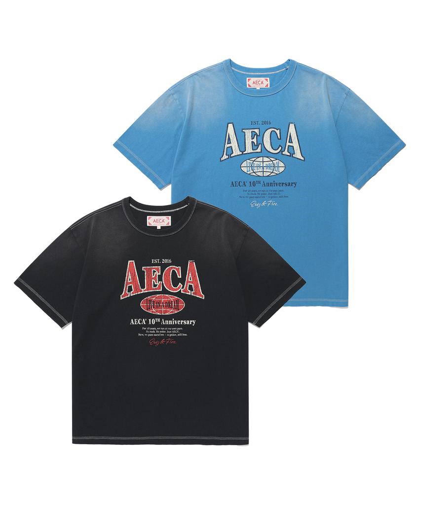 AECA (унисекс) Футболка с полурукавом Aeca Heritage с логотипом-глобусом (2Цвет)
