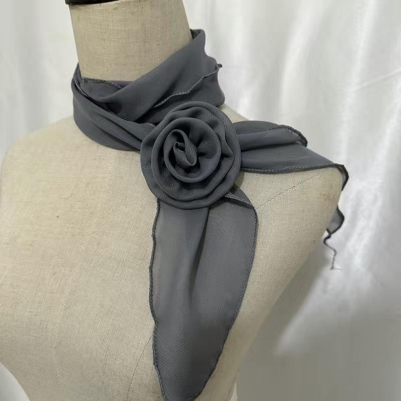 26 Colors Decorative Headscarf Solid Pink Rose Knitted Scarf Shawl Shawl Flower Sunscreen Headscarf Ladies Office Scarf