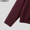 INCERUN Men V Neck Long Sleeve Open Front Tops Casual Slim Waist Pullovers