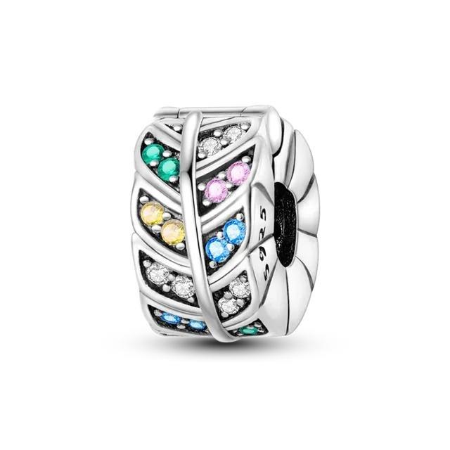 925 Sterling Silver Classic Flowers Love Beads Fit Bracelet Beads Pendant Colorful Women Jewelry DIY Gift 2024