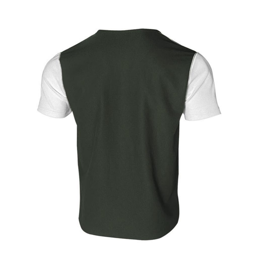 Мужская однотонная классическая рубашка с короткими рукавами в спортивном стиле