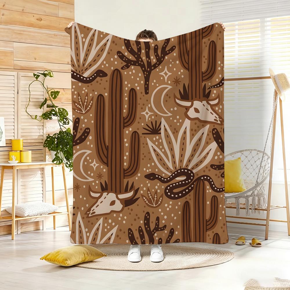 Style Desert Mood Throw Lightweight g Flannel Blanket Soft Skinfriendly for Summer Cooling