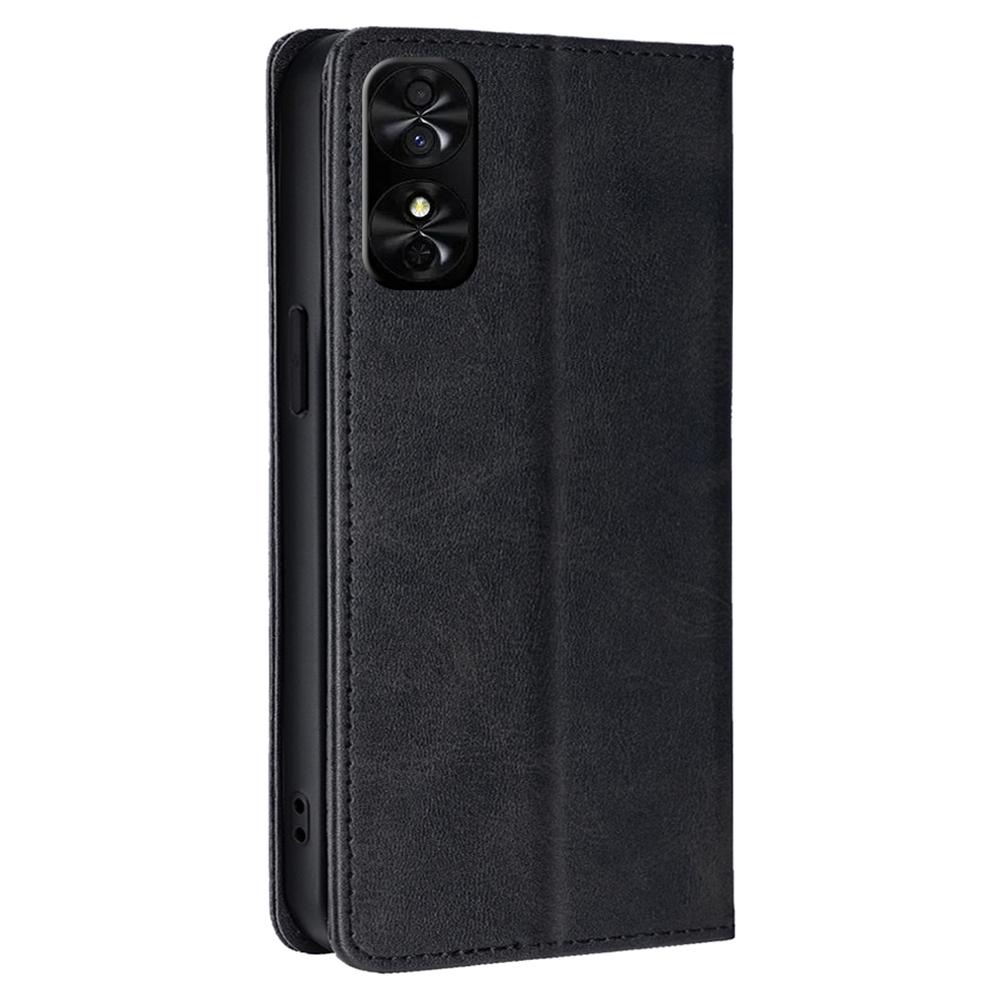For TCL 50 SE Shockproof Phone Case Calf Texture Leather Folio Flip Cover with Card Holder