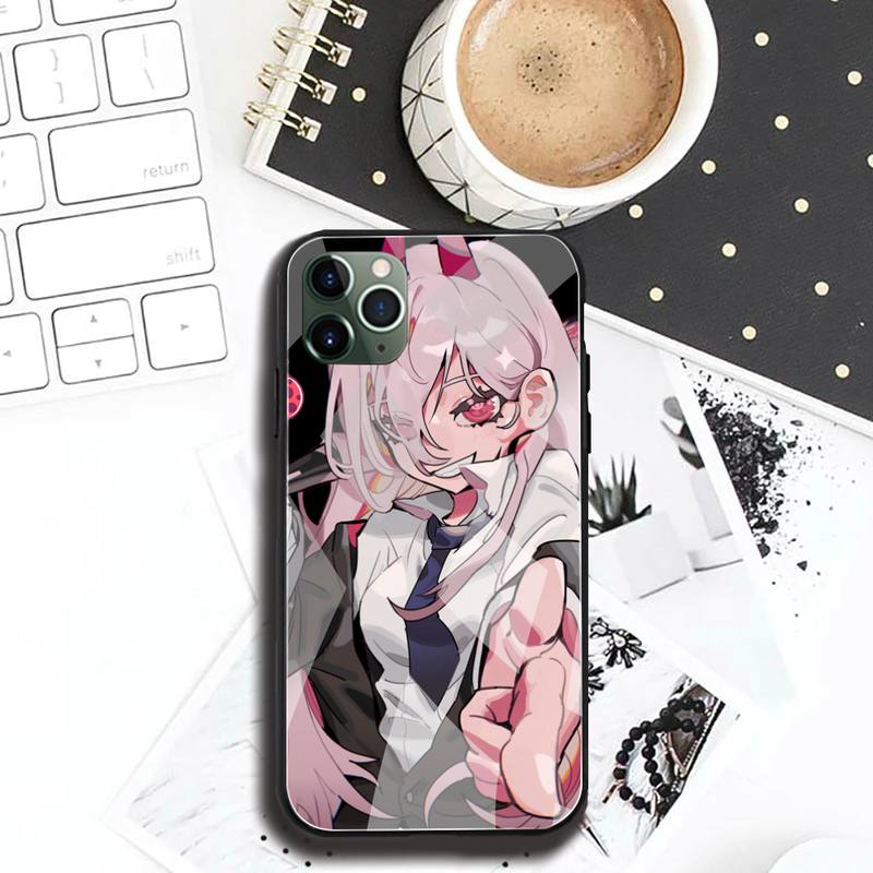 Chainsaw Man Makima Power Phone Case Tempered Glass For iPhone 12 11 Pro Max Mini XR XS MAX 8 X 7 6S 6 Plus SE 2020 Cover