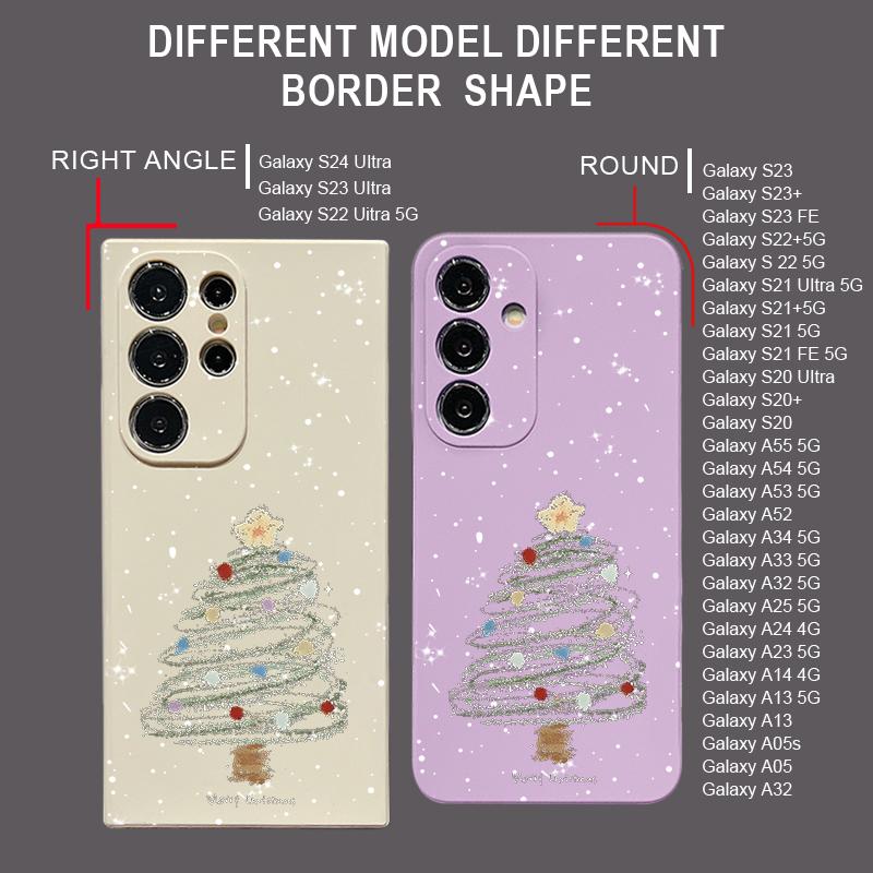 Матовый тонкий чехол Dream Merry Christmas Tree Pattern для Samsung Galaxy S24 Ultra S23 FE S22 A55 A54 A34 A35 A52, мягкий противоударный чехол из ТПУ со шнурком