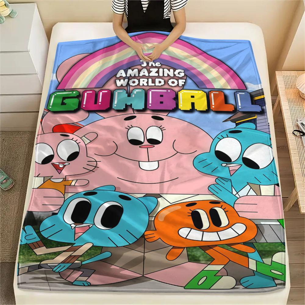 Gumball Print FlAannel Blanket, High quality Comfortable for All Seasons, Home Decor, Warmth and Comfort