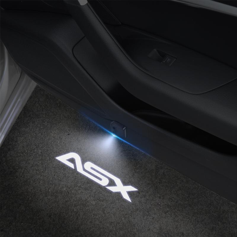 For Mitsubishi ASX Eclipse Cross Emblem Ralli Art Car Door Light Welcome Lamp Wireless Projector Auto Decoration