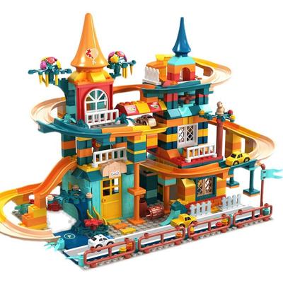 303-512 шт., мраморный гоночный забег, DIY лабиринт, шарики, строительные блоки, воронка, слайд-блоки, кирпичи, развивающие игрушки для детей