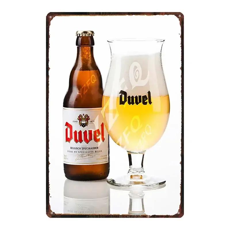 Винтажная бельгийская пивная металлическая жестяная вывеска ORVAL Chimay Ретро настенный декор для кухни, ресторана, дома Художественный постер DUA