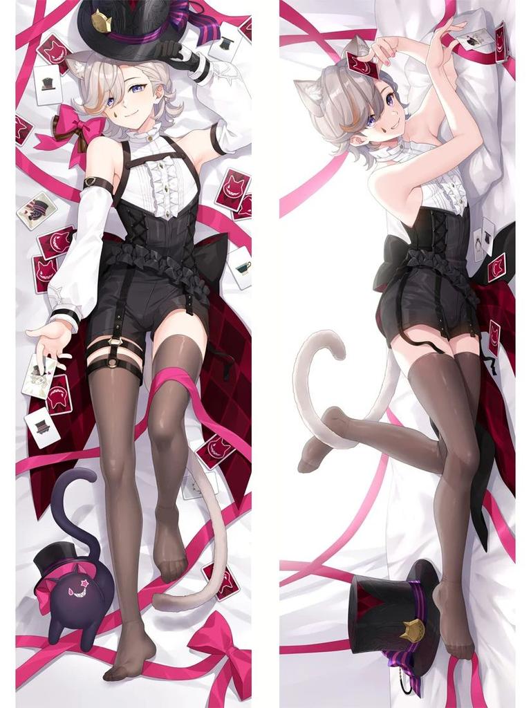 Genshin Impact Lyney Косплей Dakimakura обнимающее тело наволочка костюм Lyney длинная 2-сторонняя наволочка Рождественские подарки