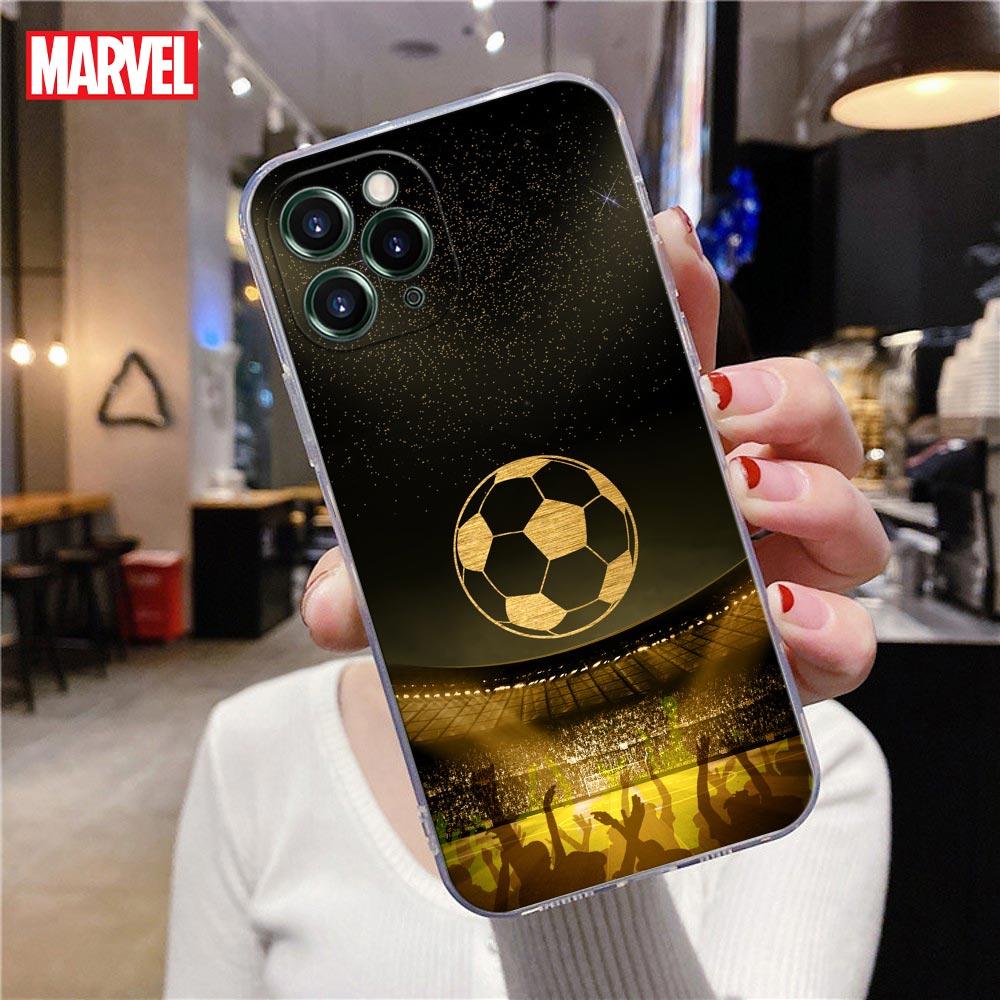 Прозрачный чехол «Футбол» для Apple iPhone 13 12 11 mini Pro Max XS X 7 8 Plus SE 2020, чехол для футбольного мяча Fire Un rayo Balls