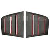 2x Carbon Look w/Red Trim Rear Side Window Louver Cover  For 11-21 Dodge Charger